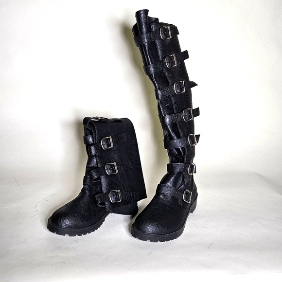 Pleaser GOTH110, Men's Black PU (Leather look) boots. Size S (8-9) - Picture 4 of 7